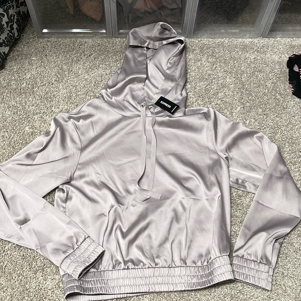 Brand New w/Tags Express Silk Hoodie Size XSmall